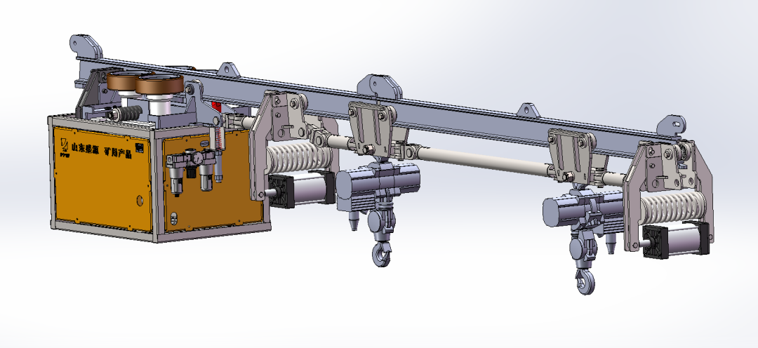 濟(jì)寧落陵新型礦用產(chǎn)品公司自主研發(fā)氣動單軌吊車正式上線